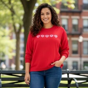 NWT‎ Tommy Hilfiger Vibrant Red Knit Top size 1X